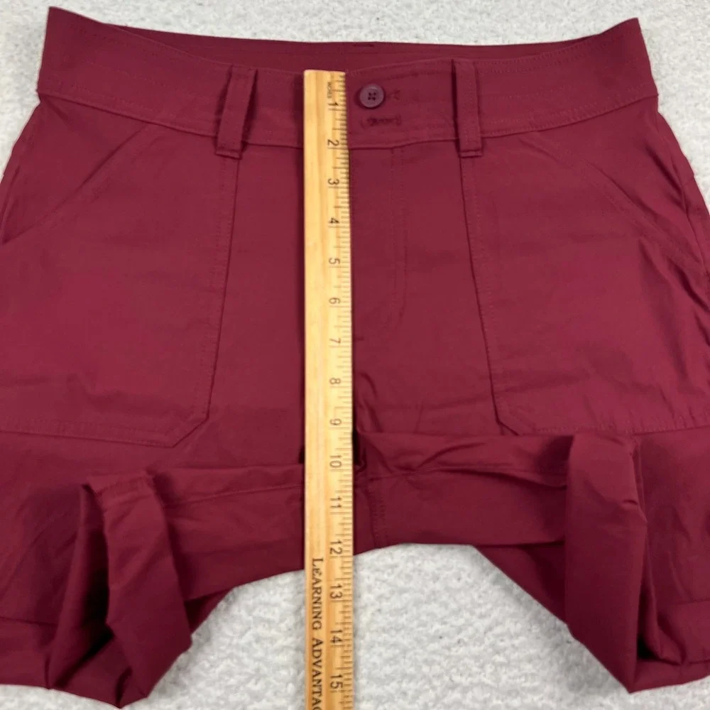 Eddie Bauer Shorts Womens 6‎ Rolled Hem Bermuda Pockets Hiking Outdoor Burgundy